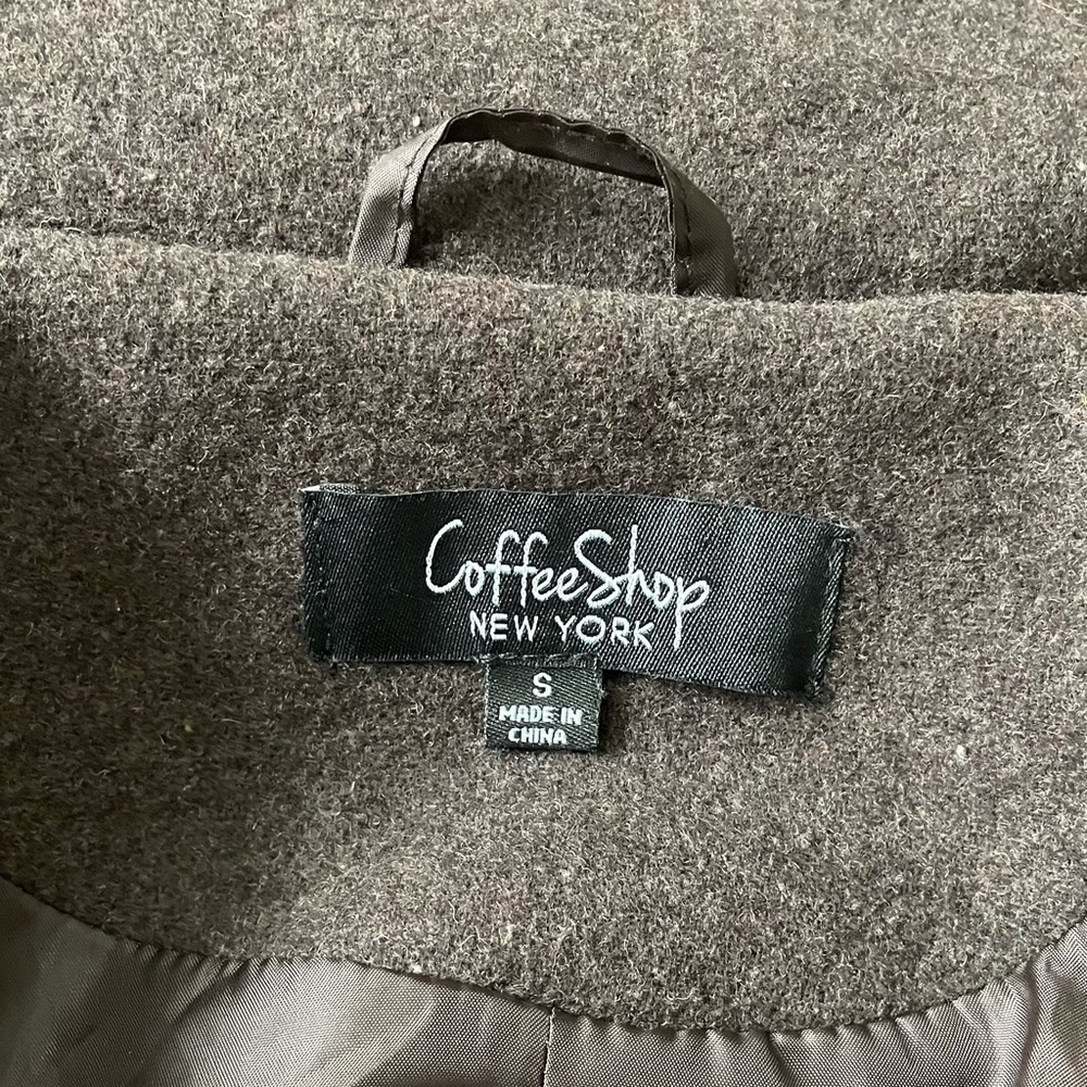 Brown Pea Coat with Faux Fur Hood - Picture 6 of 11
